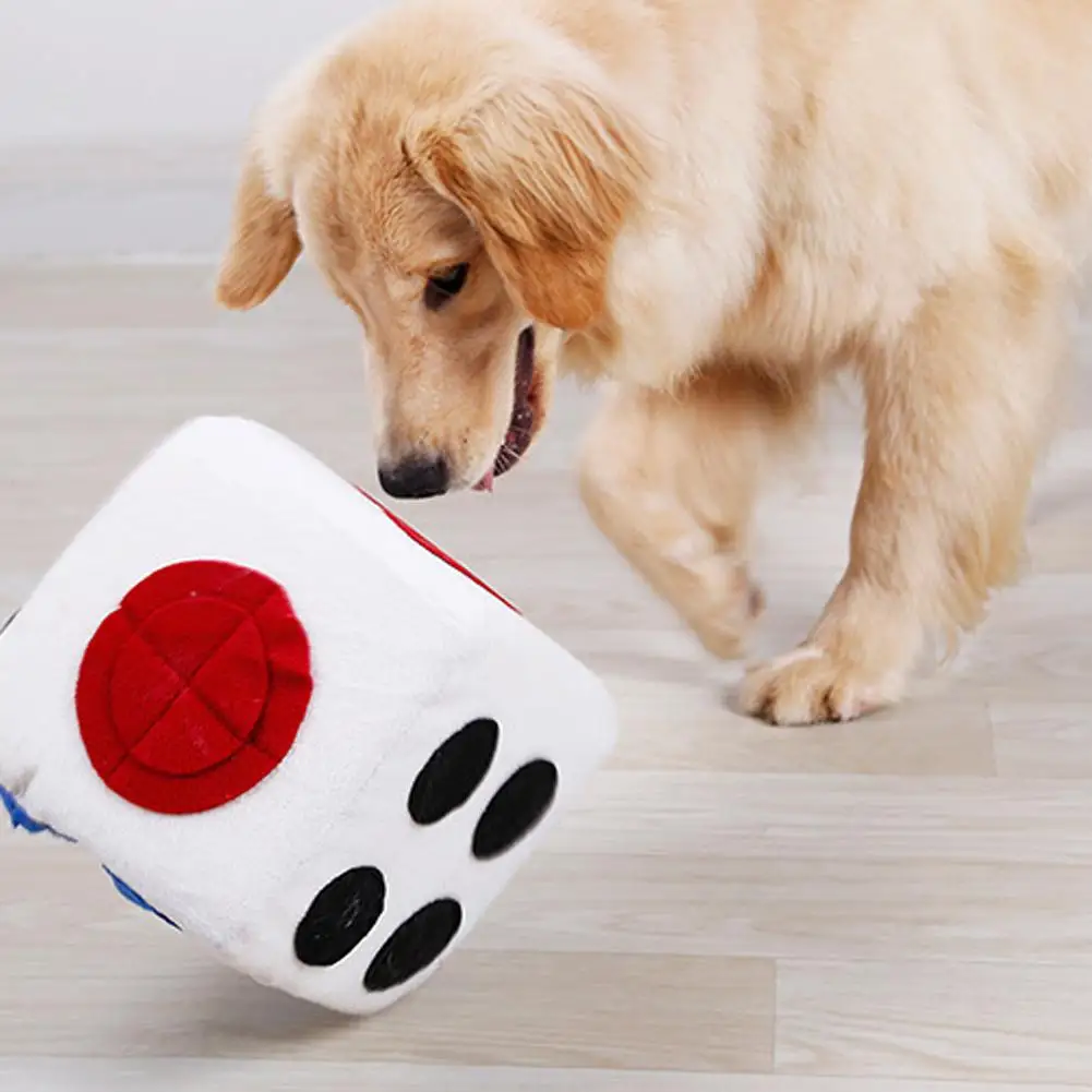 Dogs Plush Toys Colored Dice Shape Dolls Training Smell Pet Large Dog Puzzles Interactive Education | Дом и сад