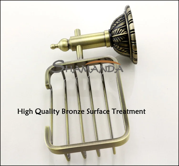 Free Доставка Европейский Роскошный Античная Бронзовая Мыло Корзина мыльница