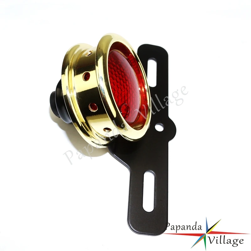 Brass Motorcycles Custom Tail Light Rear Brake Stop Lamp License Plate Bracket Mount for Harley Choppers Bobber Cafe Racer |