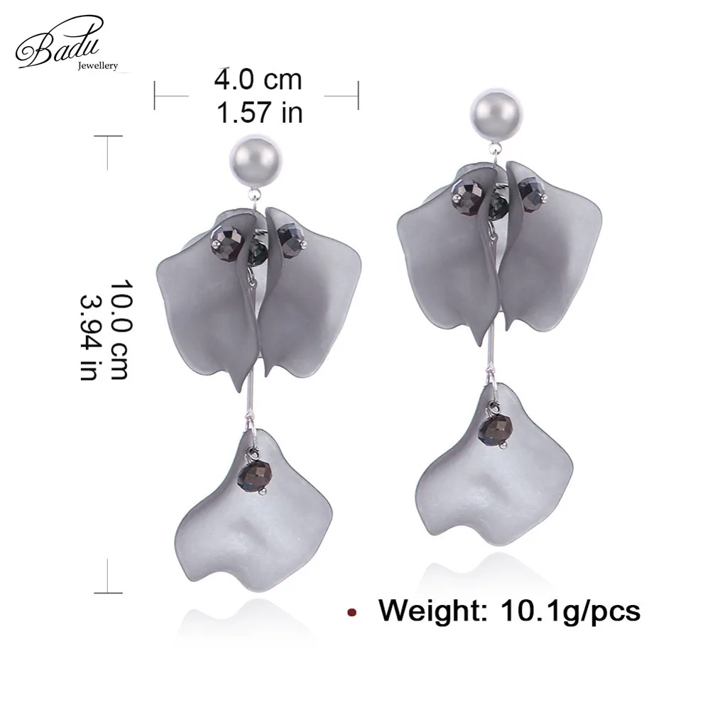 

Badu 5 Colors Acrylic Flower Earrings for Women Big Statement Vintage Dangle Drop Earrings Wholesale