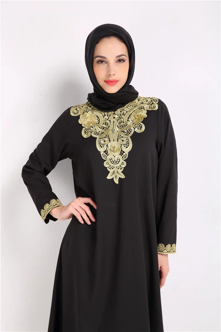 2018 мусульманский взрослый Дубай модный льняной халат abaya новый лунный месяц