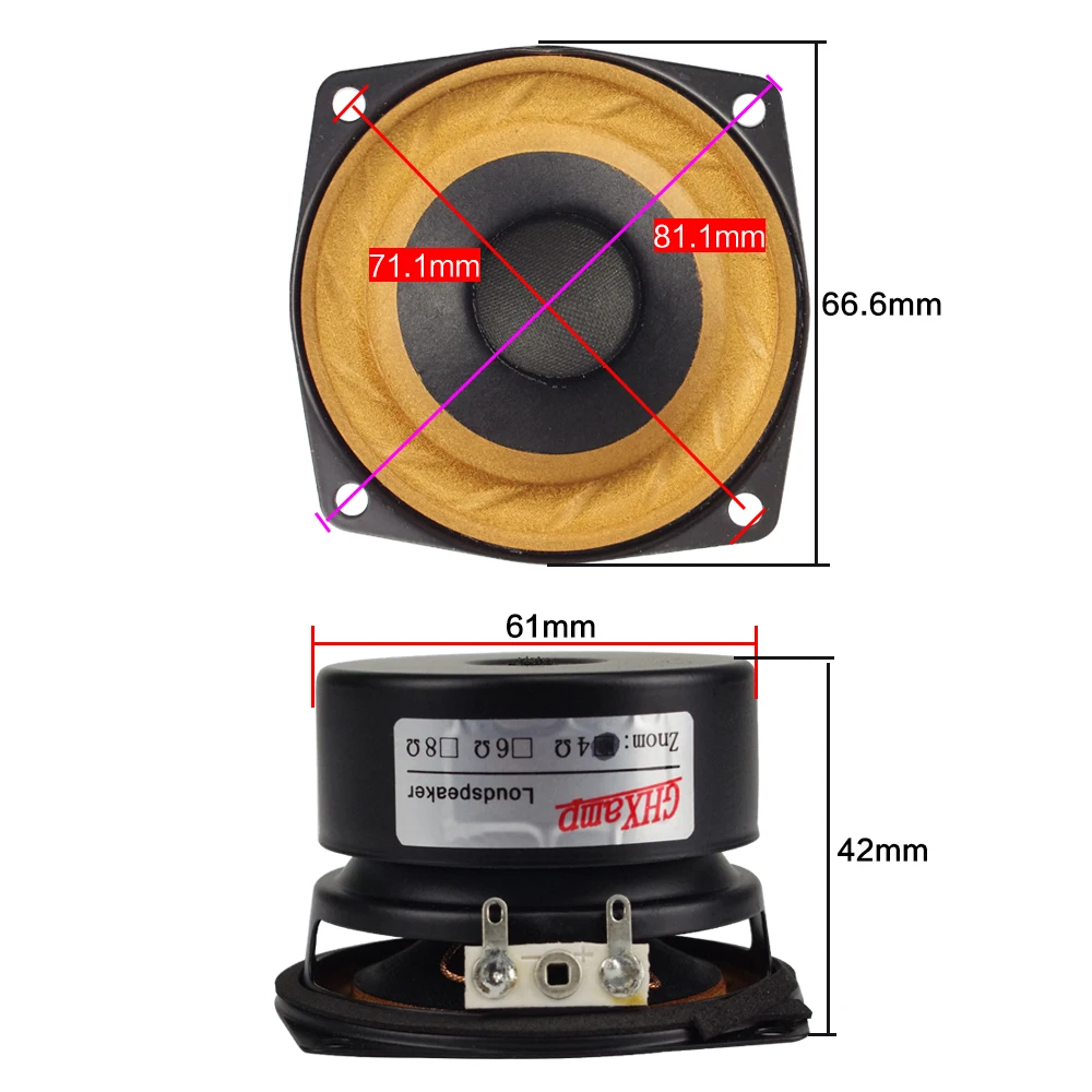 Ghxamp 2 5 дюймов 15 Вт полный диапазон динамиков тканевый подвесной край Hifi ТВ