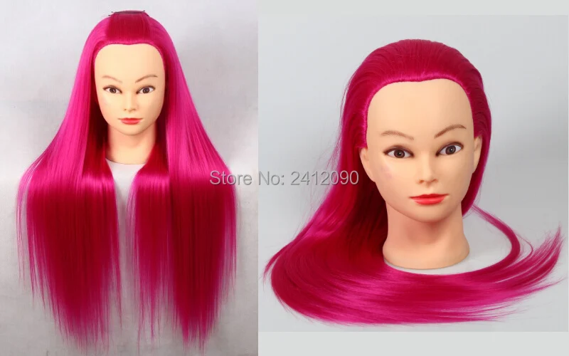 Красный яки волос манекен головы Парикмахерская профессиональная голова для