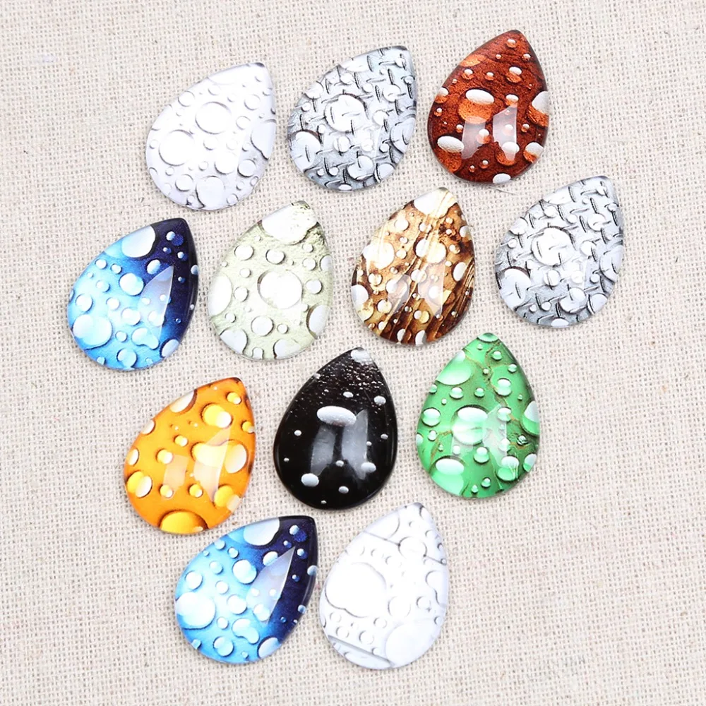 20 шт. стеклянный кабошон в форме капли воды 18x25 мм|jewelry findings|photo glass cabochonsglass cabochon |