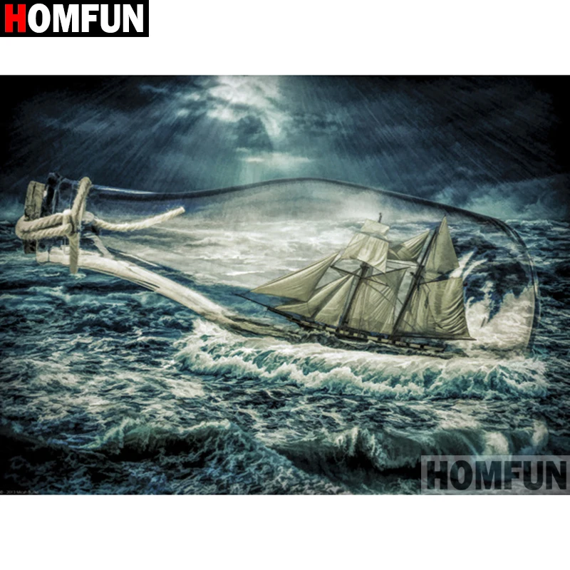 Алмазная живопись HOMFUN A18082 алмазная вышивка бутылка пейзаж полная выкладка