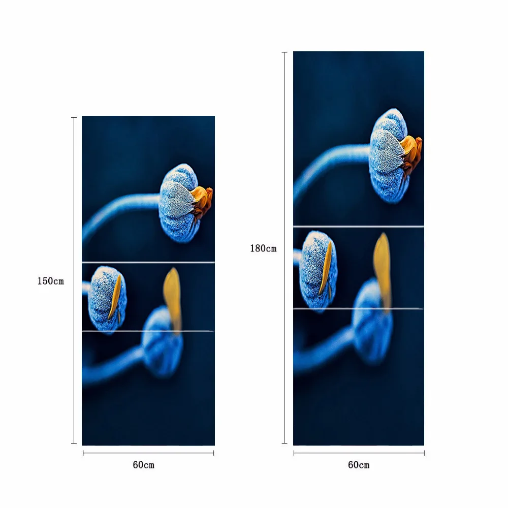 Wholesale Cartoon Blue Flower Bud SelfAdhesive Dishwasher Refrigerator Freeze Sticker Kid's Art Fridge Door Cover Wallpaper | Дом и сад