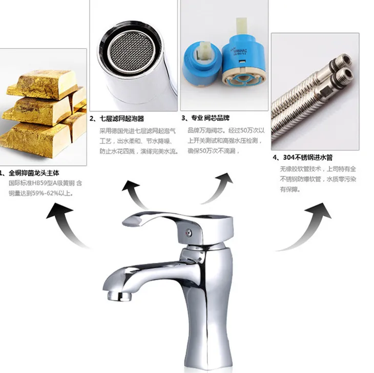 Free Shipping Square Bathroom Basin Sink Faucet With Single Handle Hole Of Solid Brass | Обустройство дома