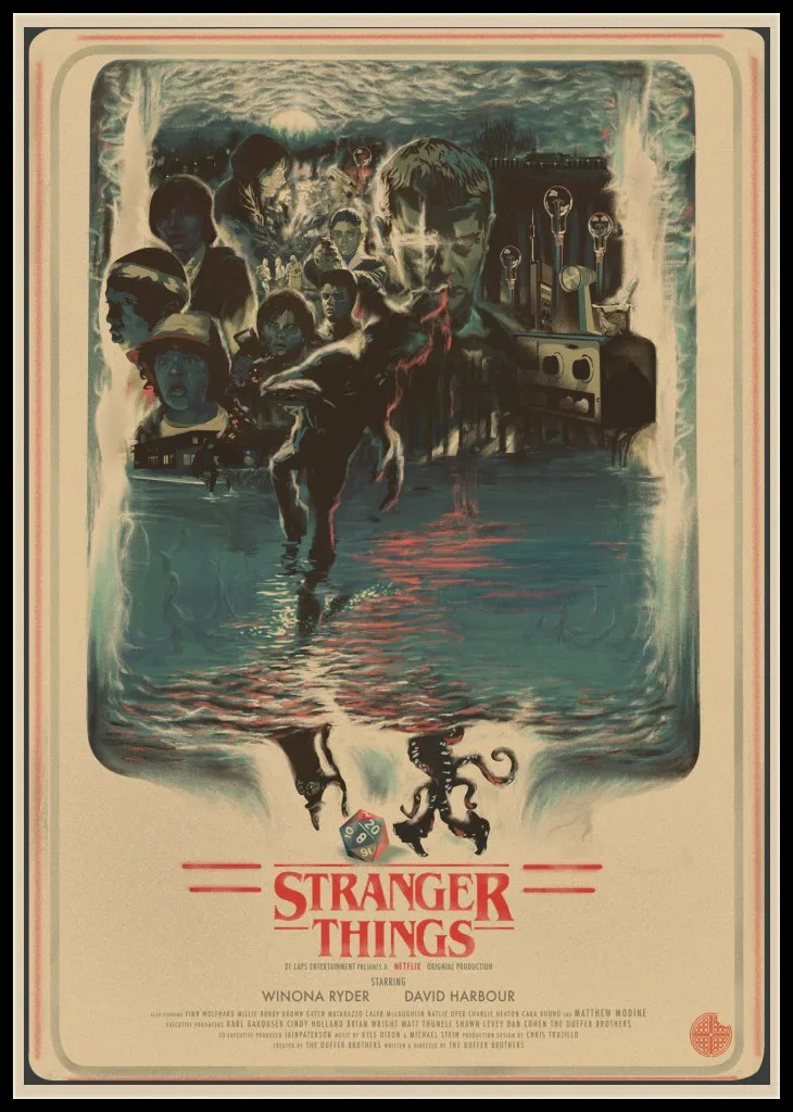 Stranger Things Poster Wall Painting Art kraft paper Print Paintings Living Room Sticker Home Decoration A6 | Дом и сад