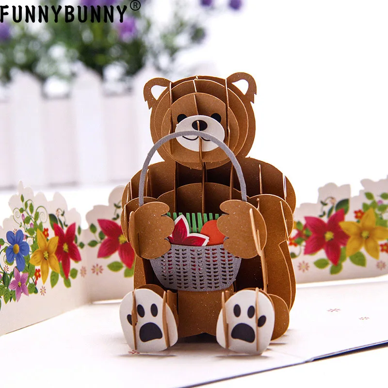FUNNYBUNNY 3D лазерная резка всплывающая бумага ручной работы день рождения праздник
