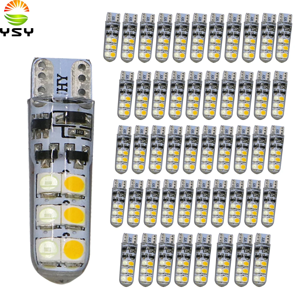 YSY 50X T10 W5W 3030 12 smd силиконовый чехол светодиодный автомобильный парковочный