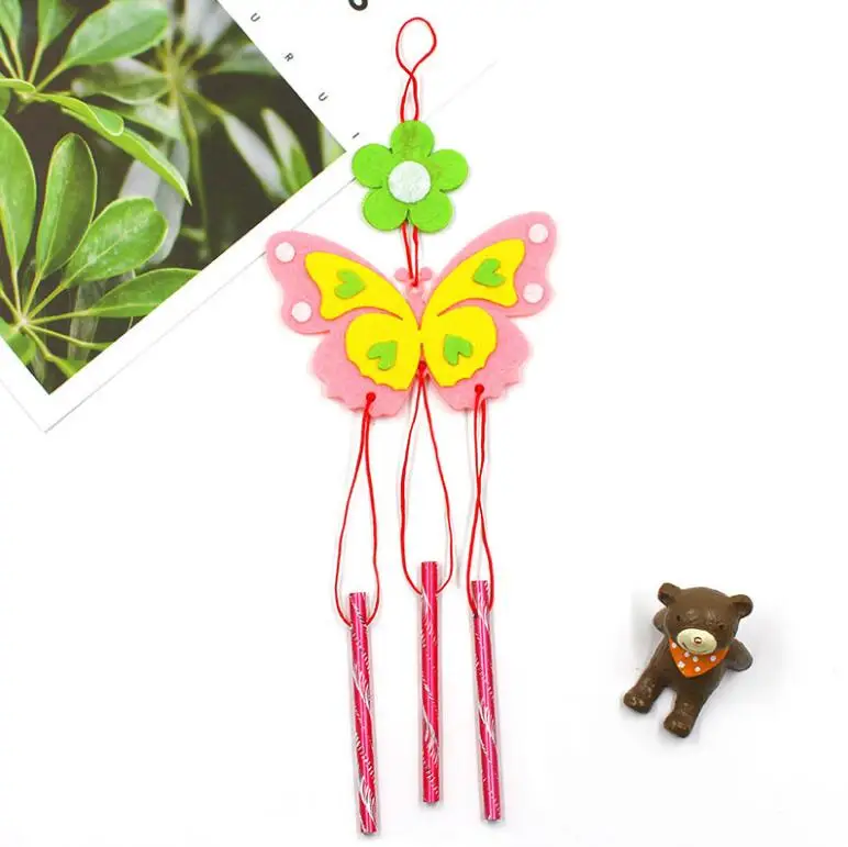 Butterfly Дети ребенок DIY милый мультфильм Животные колокольчики кролик сова автомобиль ветряные колокольчики Развивающие головоломки игрушки ремесла наборы GYH - Цвет: Butterfly
