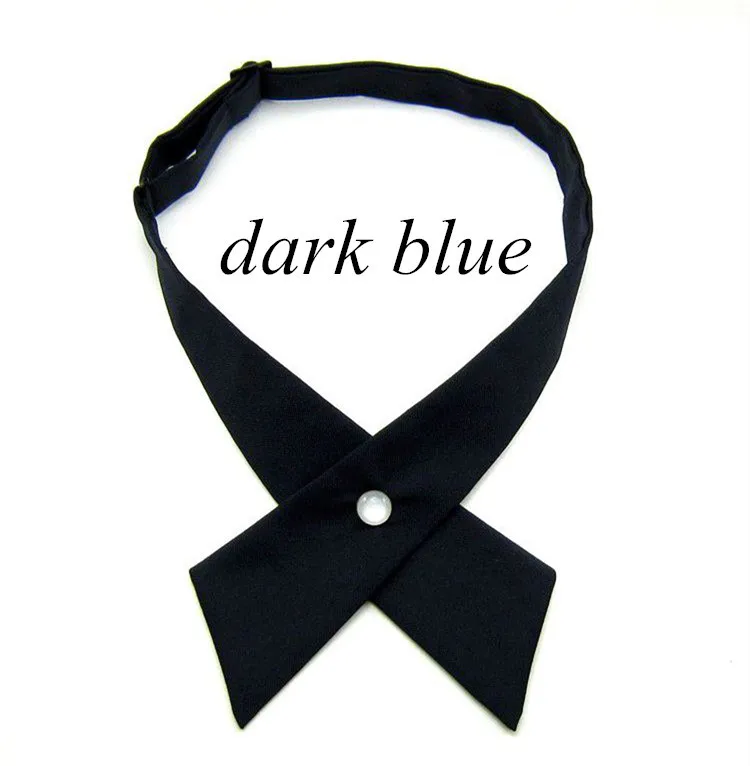 dark blue Новая мода регулируемый крест дизайн Галстуки для мужчин женщин галстук-бабочка унисекс Свадебная вечеринка Высокое качество Сплошной бренд - Цвет: dark blue
