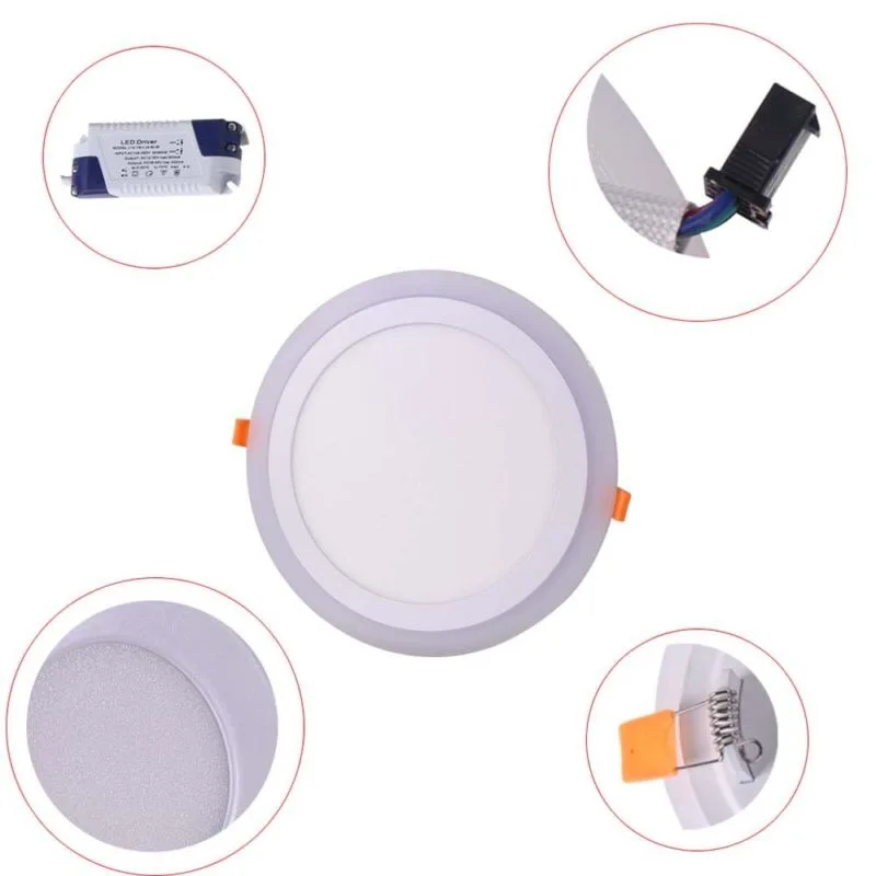 Акриловый светодиодный встраиваемый потолочный светильник RGBW двухцветный 6 Вт 9