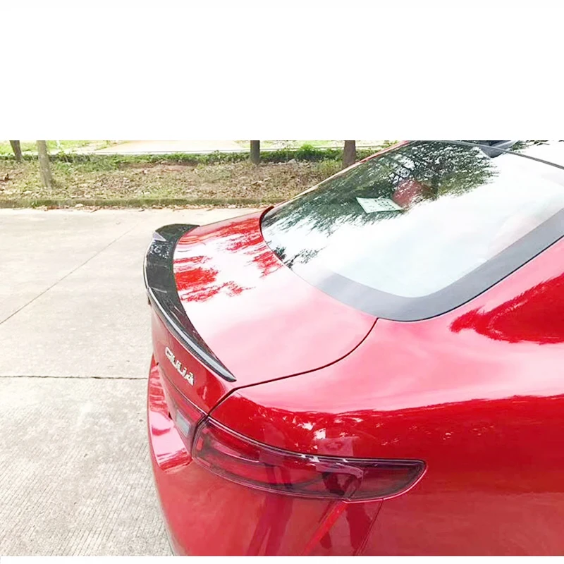 Для Alfa Romeo Giulia спойлер из углеродного волокна задний багажник черный отделка