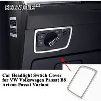 1pc seeyule car headlight switch decoration trim cover sequin sticker styling accessories for vw volkswagen passat b8 arteon