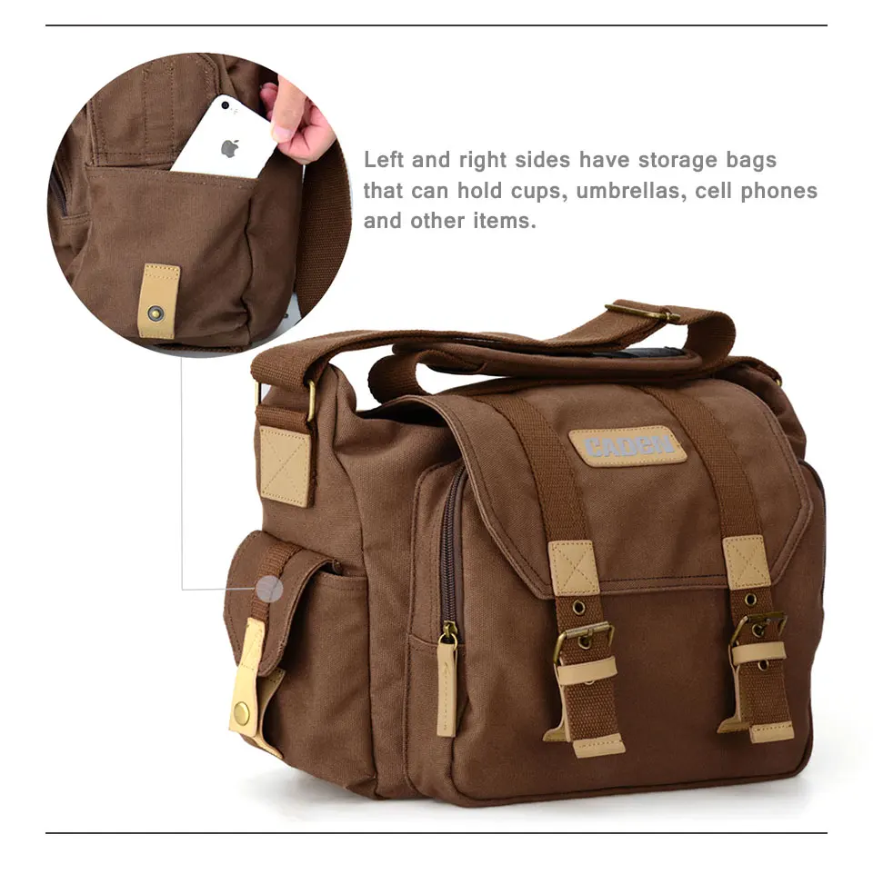 CADen F1 Camera Shoulder Bags Sling DSLR Photo Video Soft Bag Pack Case Travel Protective Cases for Canon Nikon Sony | Электроника
