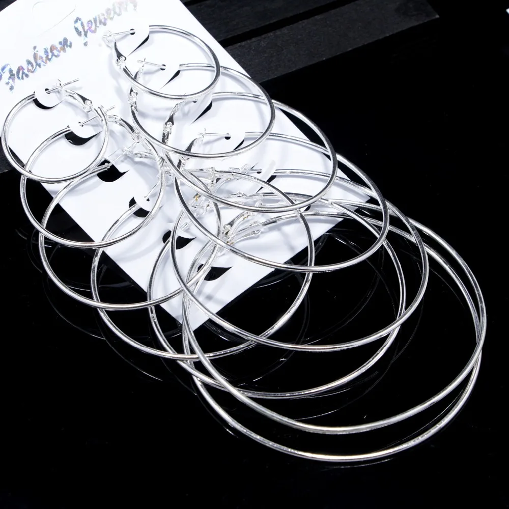 Ювелирные изделия огромный обруч серьги набор 1 лот 6 пар/компл. для мужчин и