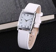 white strap Арабский наручные часы кожаный ремешок простой дизайн - Цвет: white strap