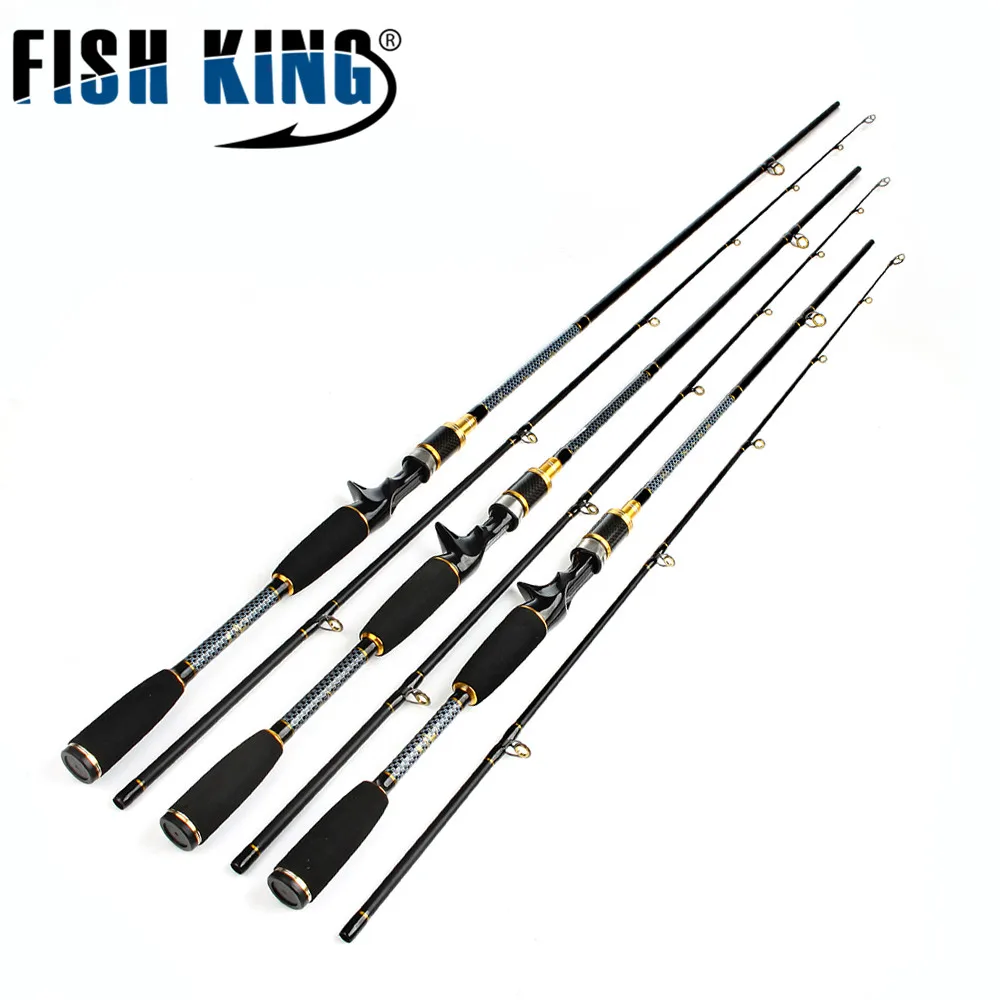 FISH KING, высокоуглеродное рыболовное удилище для приманки, 2 секции, Мягкая приманка, Удочка 1,8 м/2,1 М/2,4 м с. Ш., 10-30 г