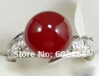 

Free shipping Red Silver Crystal Ring size: 7.8.9 & Gift/ Shipping 1Pcs