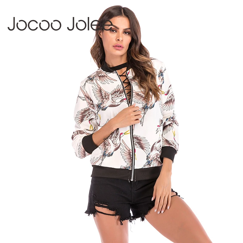 Базовая Женская куртка Jocoo Jolee пальто с длинным рукавом и принтом красных коронок