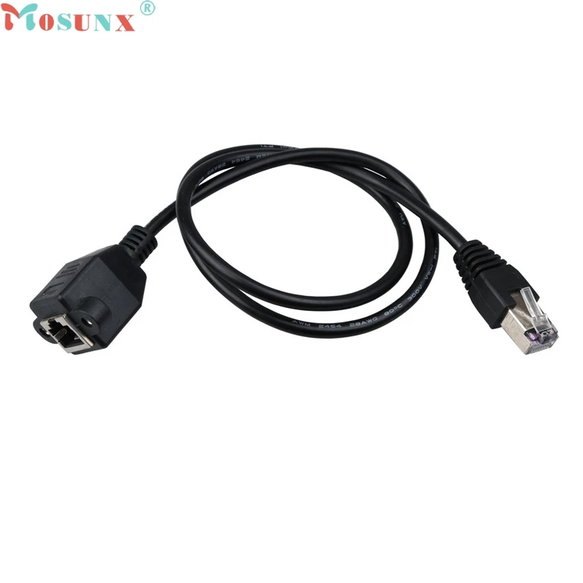 Mosunx Factory Price 30CM RJ45 Male to Female Screw Panel Mount Ethernet LAN Network Extension Cable Nov21 Drop Shipping|rj45 male female|ethernet
