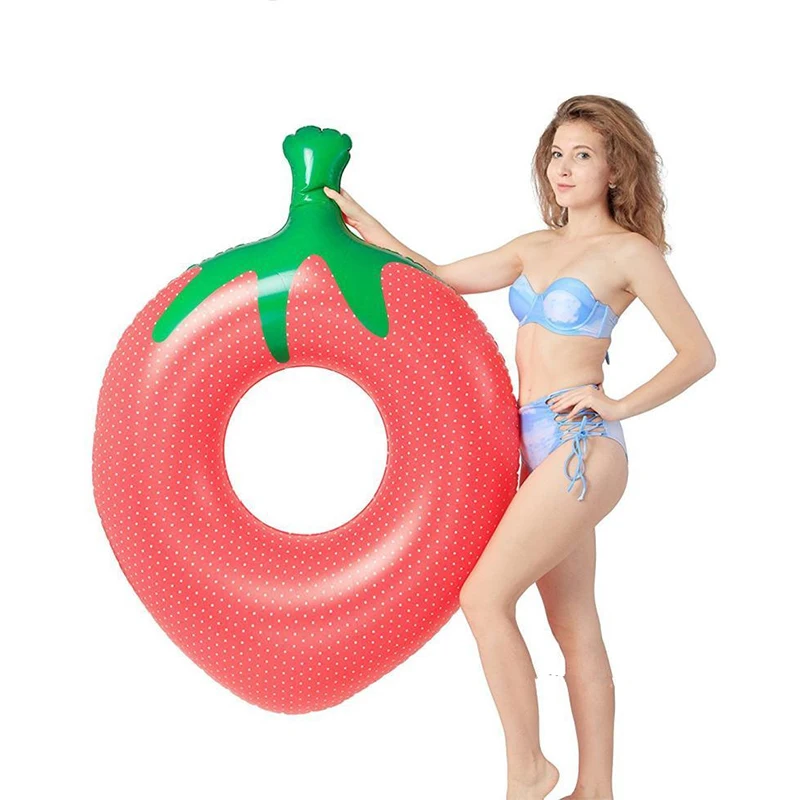 

140X100cm Inflatable Float Strawberry Shape Swim Ring Summer Inflatable Pool Ring Swimming Circle Pool Toys Adult Women Lifebuoy