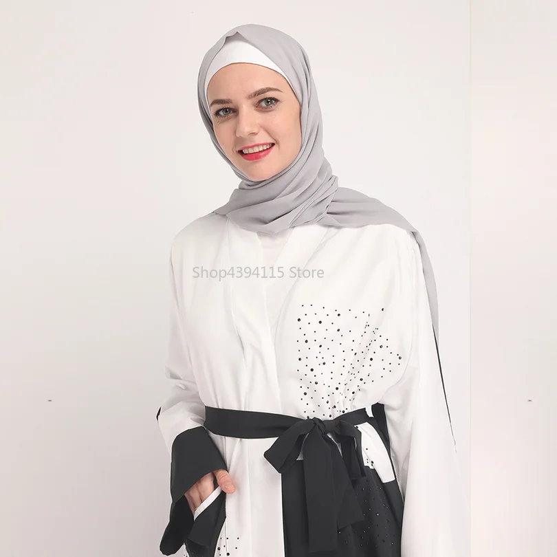 Новинка 2019 роскошные бриллианты abaya Дубайский Мусульманский платье Элегантная