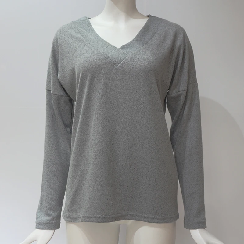 Женский длинный вязаный свитер повседневный Свободный пуловер с v-образным