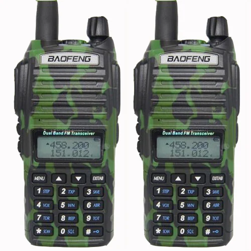 В продаже 2 Шт Автомобильные рации набор с FM Vox мобильное радио CB сканер UHF полицейский walky talky Профессиональный baofeng UV-82 uv 82 - Цвет: Камуфляж