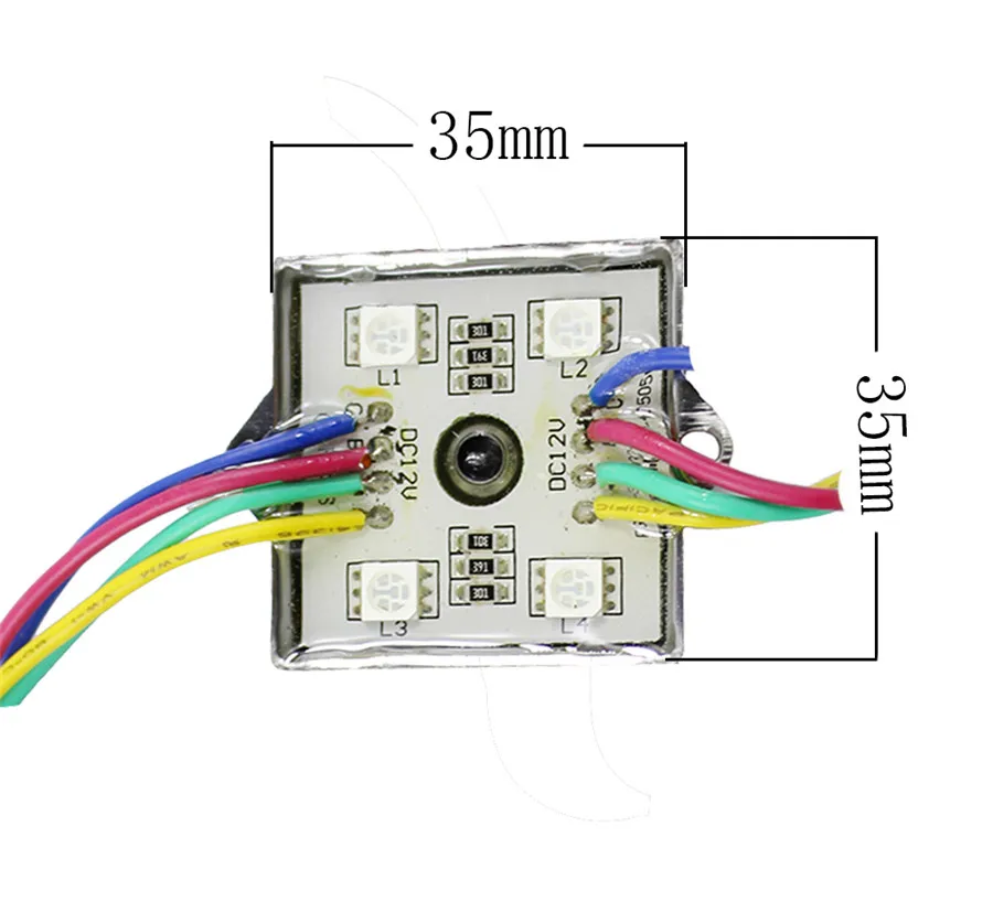 Супер яркий 20 шт./лот DC12V 5050 RGB светодиодный модуль 4 светодиода водонепроницаемый