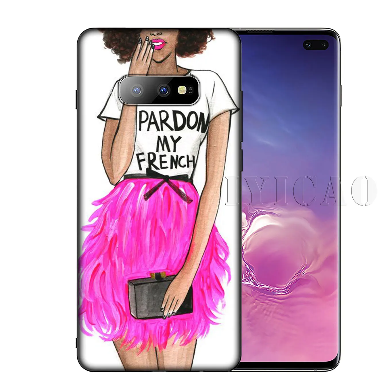 Модный тонкий мягкий чехол для мамы и дочки IYICAO Samsung Galaxy S10 S9 S8 Plus S6 S7 Edge S10e E |