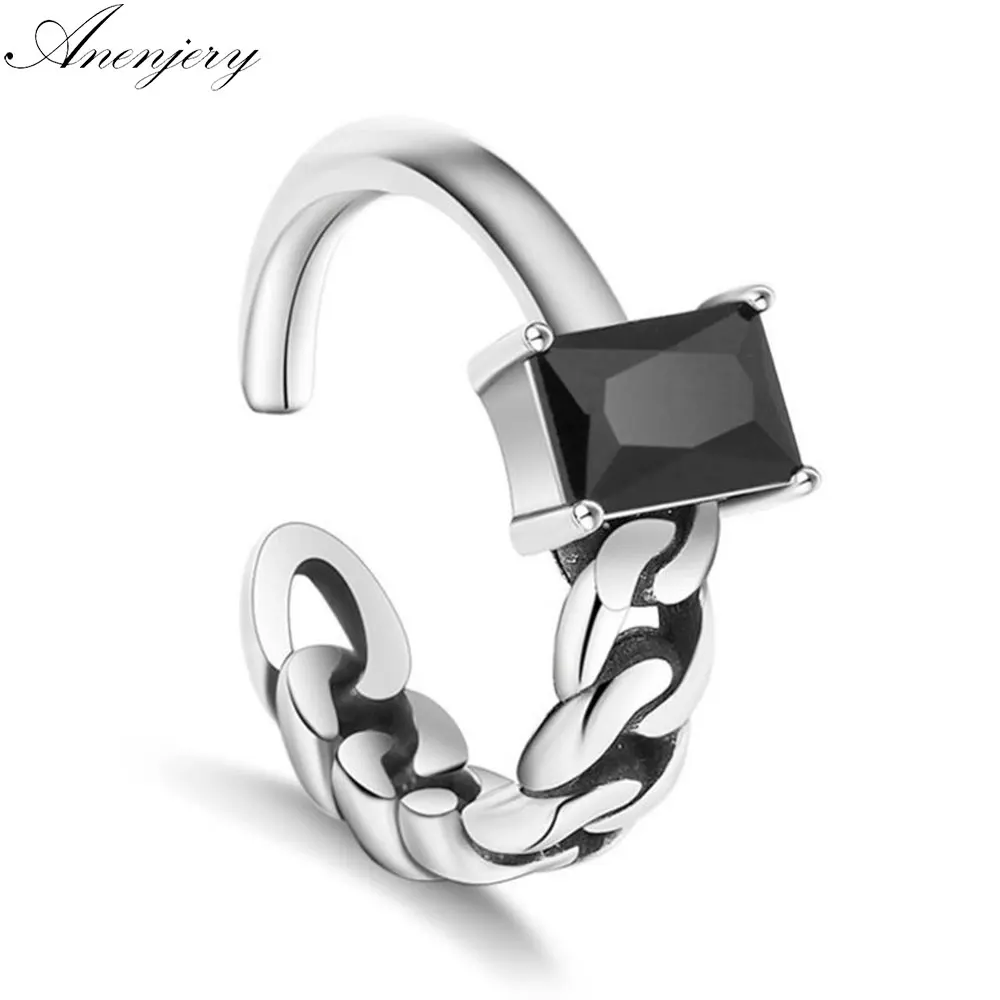 Anenjery, триколор, 925 пробы, серебряные кольца, циркон, нестандартная витая цепь, модель, тайское серебряное кольцо для женщин, bague S-R125