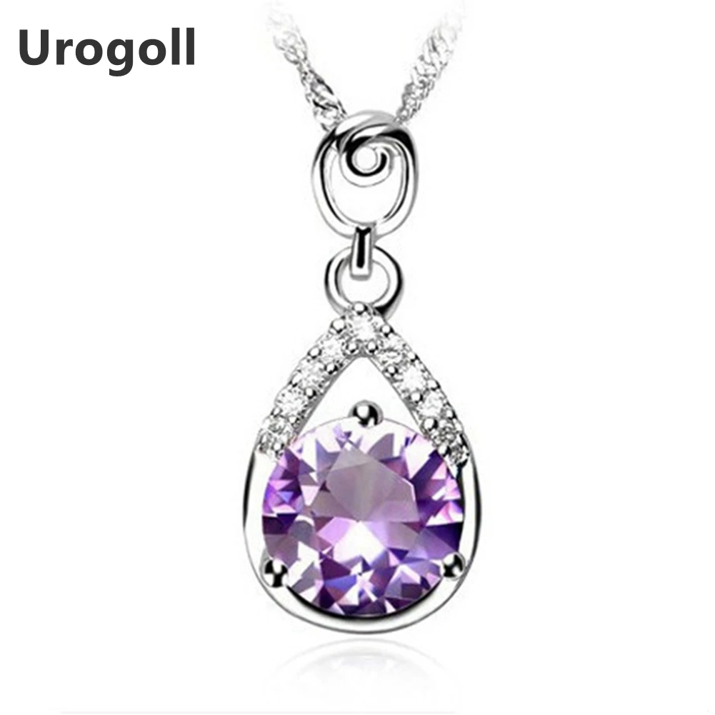 

Fashion 925 Sterling Silver Necklaces Sexy Waterdrop Jewelry For Women Real 925 Silver Pendant Necklaces Valentine's Day Gifts