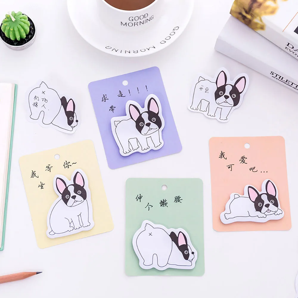 2 шт kawaii Мультяшные собаки блокноты милые Липкие заметки План наклейки сообщения