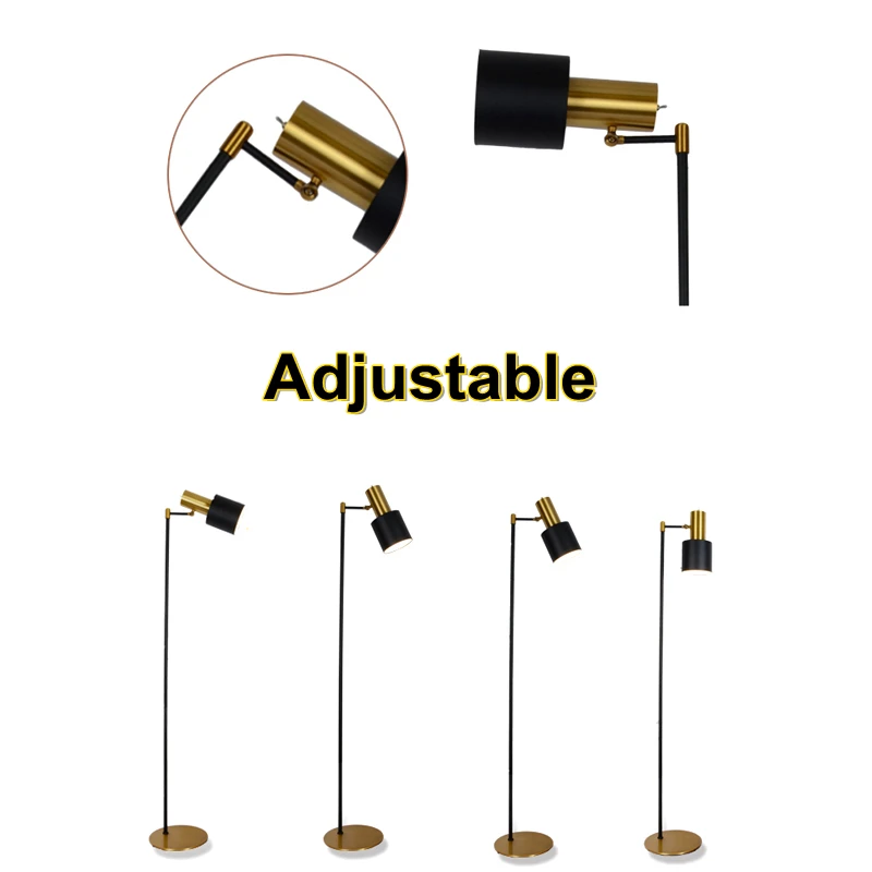 TOOLERY Retro Industrial Floor Lamp Creative LED Light Brass Color Standing Living Room Bedroom Two Year Guaranteed | Освещение