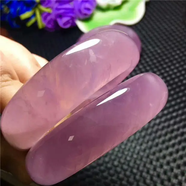 

drop shipping Natural Madagascar Rose Quartz Crystal Bangle Inner Diameter 60-55mm AAA