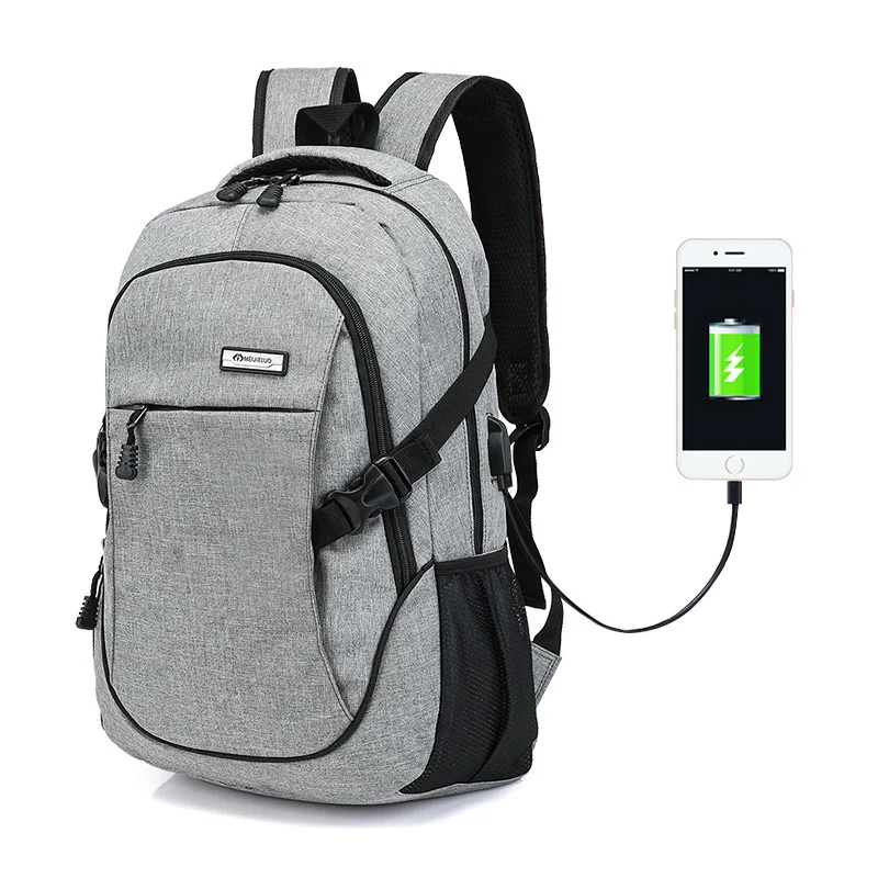 Мода 15 дюймов ноутбук рюкзак мужской моды Для мужчин нейлоновая сумка Powerbank порт зарядки Водонепроницаемый женский рюкзак, Mochila