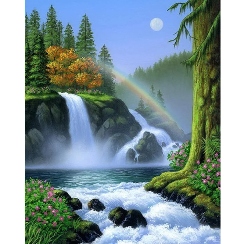

River waterfall diamond Embroidery diy diamond painting mosaic diamant painting 3d cross stitch pictures H586