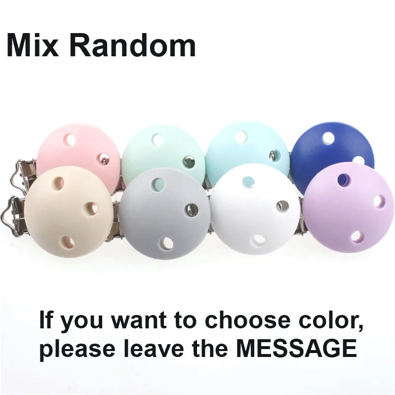Mix Random 5 шт Силиконовая Круглая клипы силиконовый для детей для прорезывания зубов Прорезыватель Цепочки и ожерелья установки для игрушки с пустышками цепи ремесел аксессуары Bpa бесплатно - Цвет: Mix Random