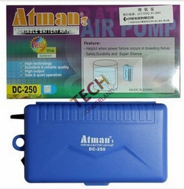 

Atman DC-250 oxygen pump portable dry battery for fishing pump 0.3W aquarium air pump