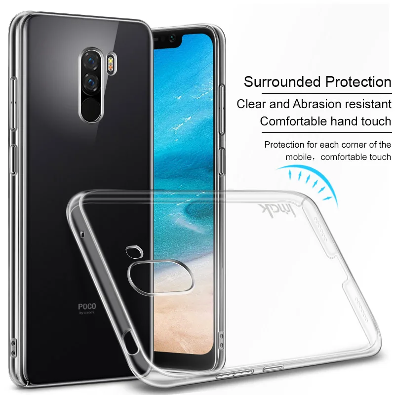 Для Xiaomi Pocophone F1 чехол IMAK Прозрачный износоустойчивый жёсткий чехол из ПВХ с украшением в виде кристаллов крышка для Xiaomi Pocophone F1 6,18''
