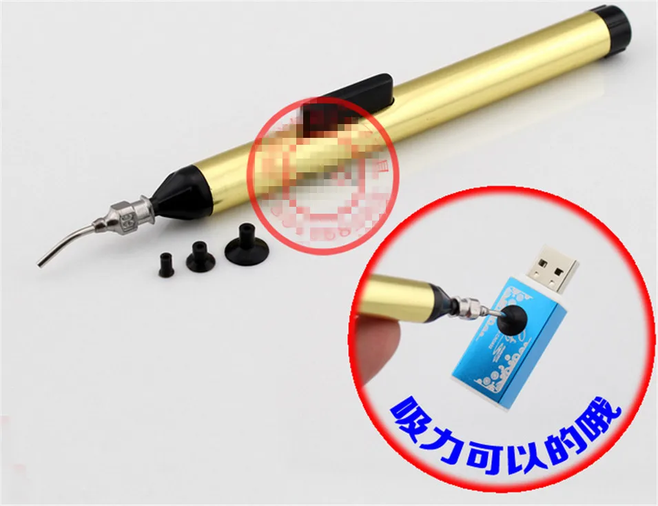 

FFQ 939 Vacuum Sucking Pen Pencil L7 IC Easy Pick Picker Up Tool 3 Suction Headers SMD SMT Hand Tool Temperature Sensor Chip