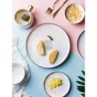 6-дюймовые обеденные тарелки в европейском стиле, пигментированные керамические круглые домашние кухонные приборы, блюда и тарелки, пищевой контейнер, чашки для риса