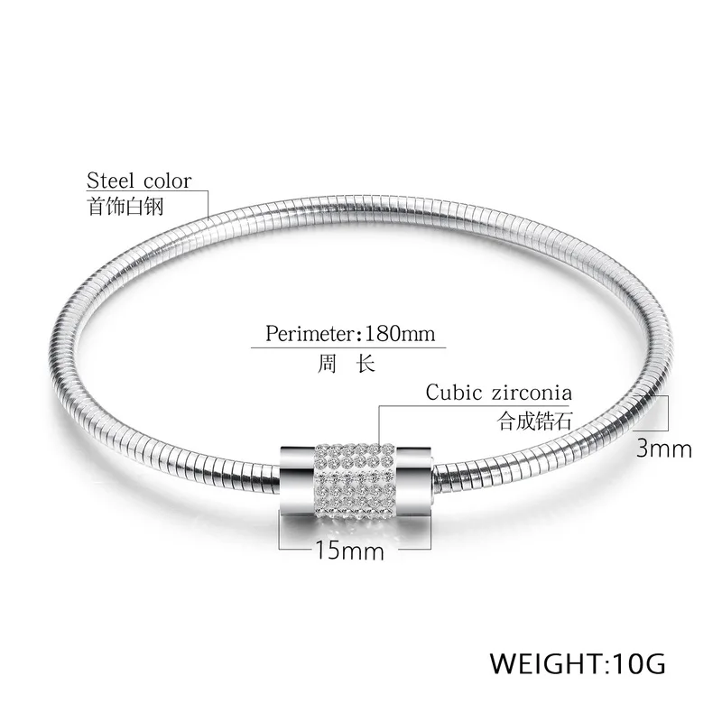 

Titanium steel bangles, magnet clasp bracelet, rose zircon bracelet, fashion jewelry wholesale