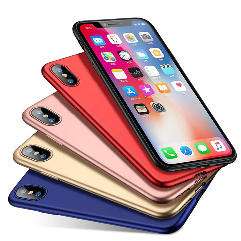 Роскошный Гладкий красный чехол для iPhone X 6 6s Plus тонкий мягкий ТПУ матовый черный 7