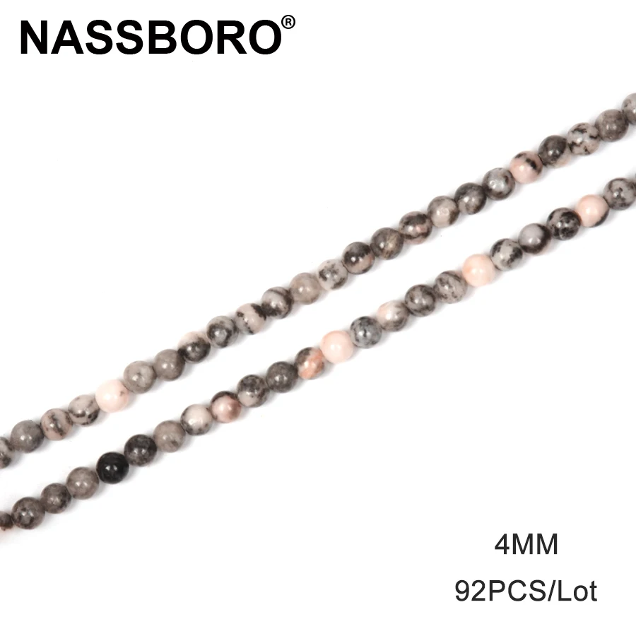 Розовый Камень NASSBORO Зебра круглые бусины из натурального камня Подвески для