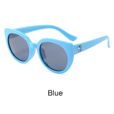 Blue Ralferty гибкие очки Детские поляризованные солнцезащитные очки для девочек кошачий глаз UV400 детские солнцезащитные очки силиконовые очки K1876 - Цвет линз: Blue