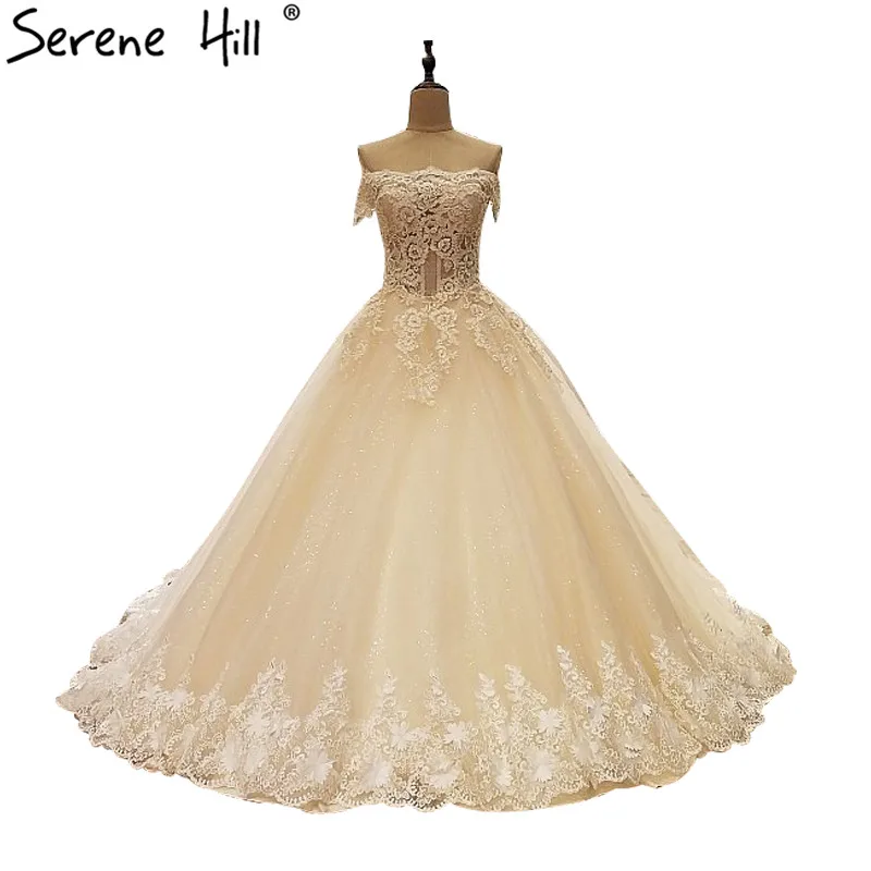 Свет Шампанское Бисер блестками Кружево свадебное платье Вышивка sexy Vestido De Noiva 2018|vestido de noiva|de noivabridal gown |