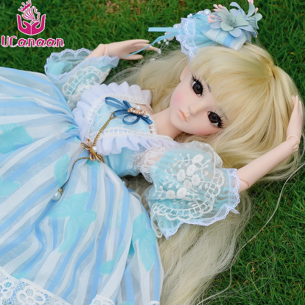 UCanaan 1/3 BJD полный комплект одежды 18 шаровых шарниров куклы для девочек платье принцессы парик обувь макияж силиконовые куклы Reborn Детские игрушки